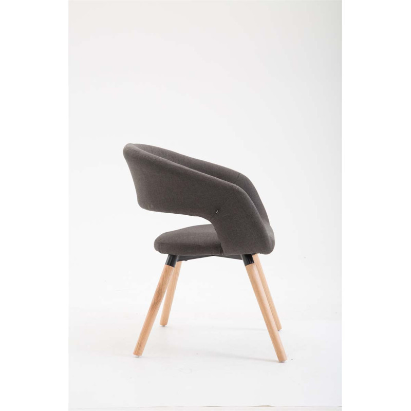 Silla de comedor Giza, tela Natura, gris oscuro